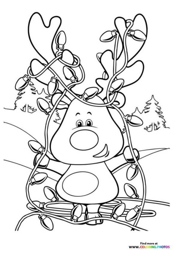 Christmas Raindeer coloring page