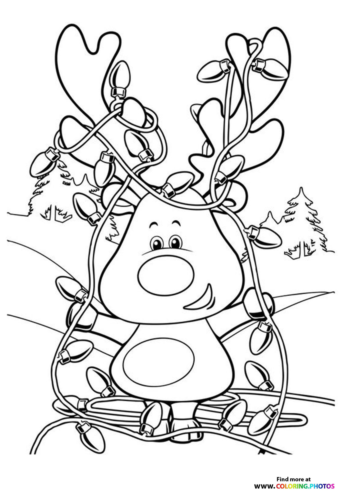 Christmas Raindeer coloring page