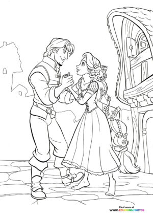 Rapunzel and Flynn at the Tower
