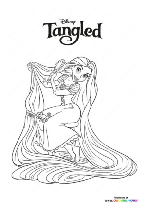 Rapunzel with Frying Pan and Long Hair