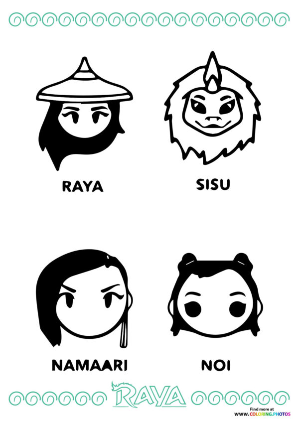 Raya and The Last Dragon main characters portraits
