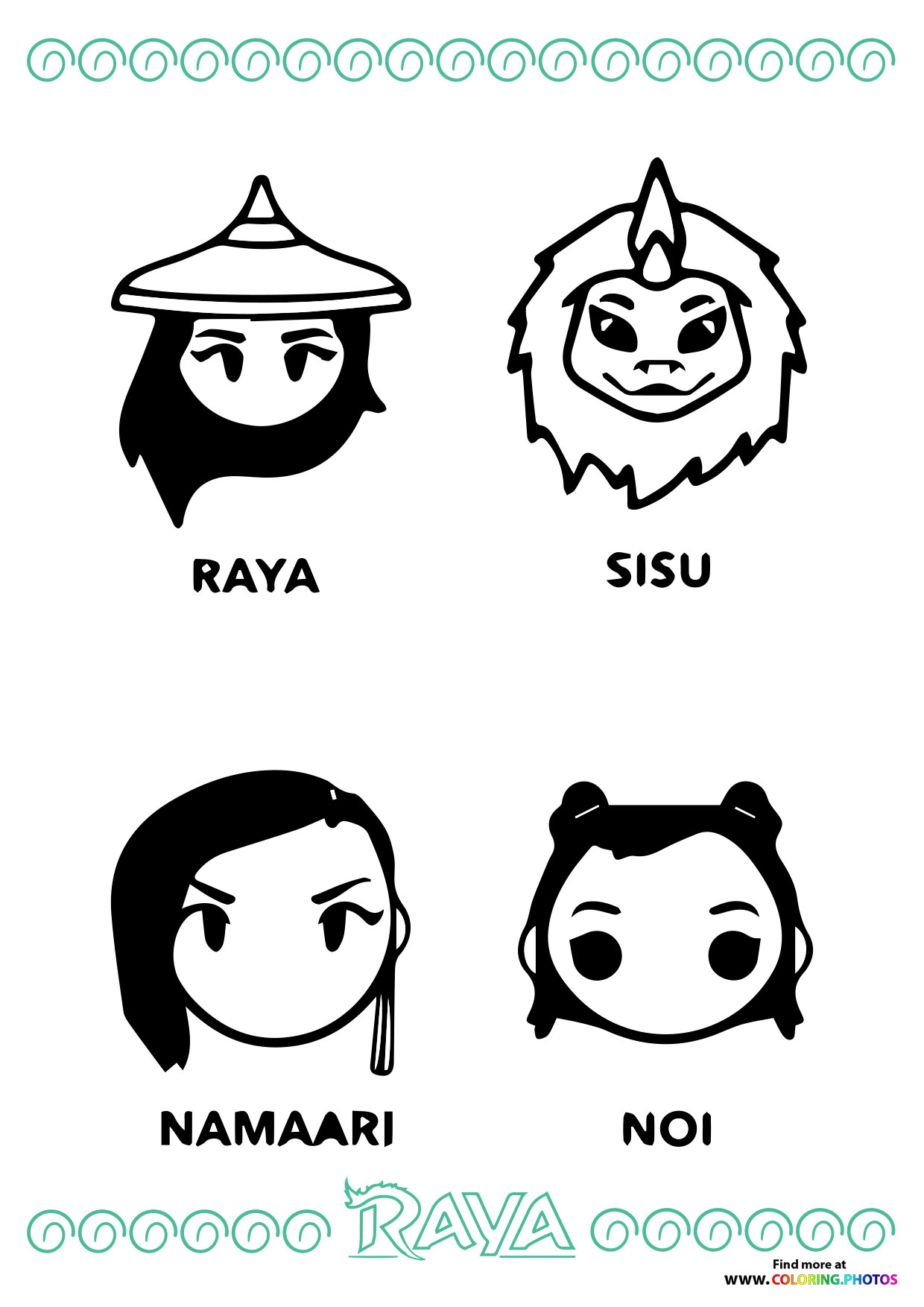 Raya and The Last Dragon main characters portraits