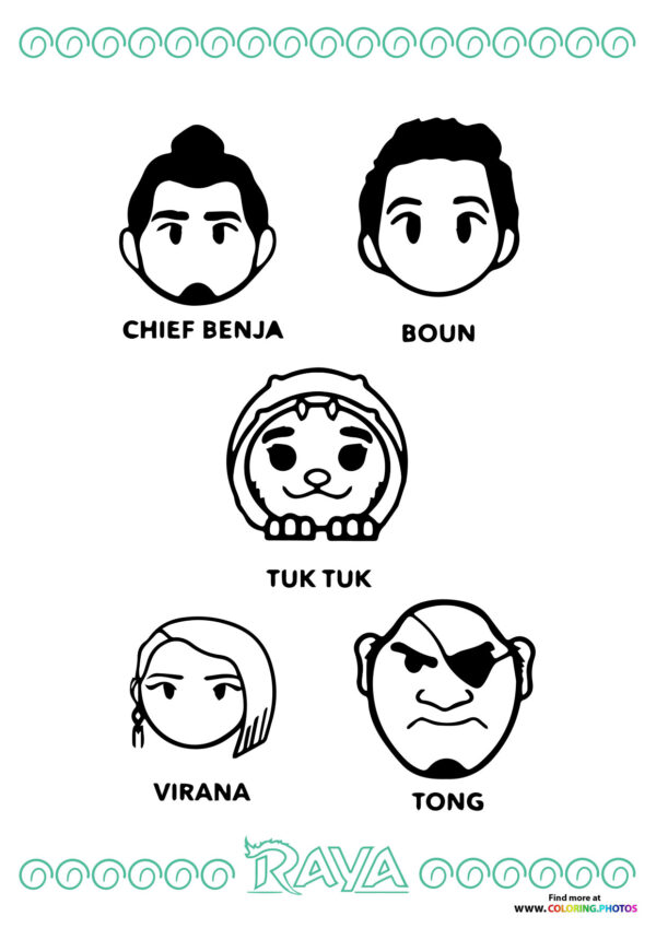 Raya and The Last Dragon characters portraits