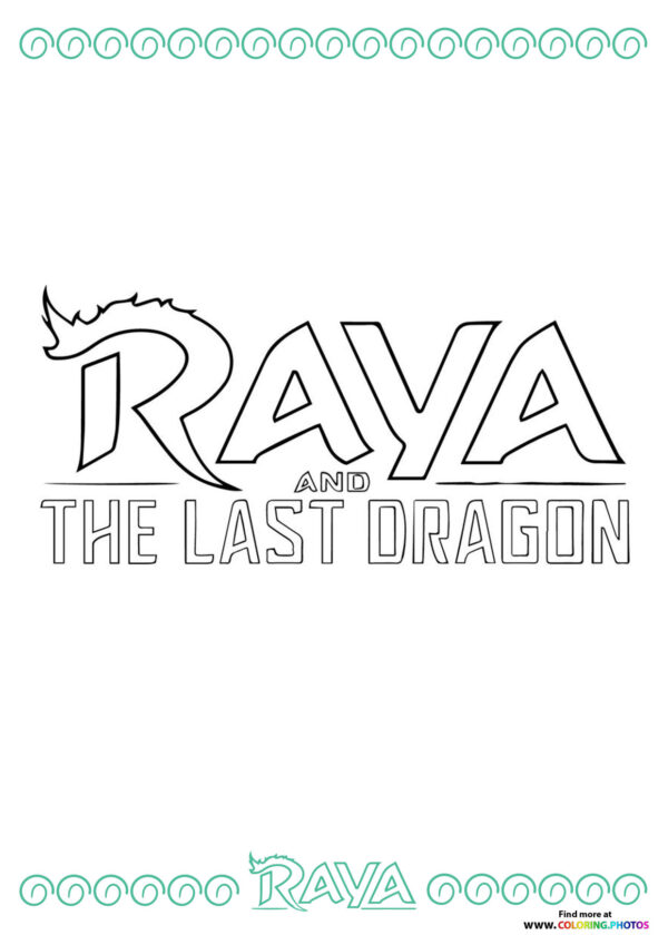 Raya the Last Dragon logo coloring page