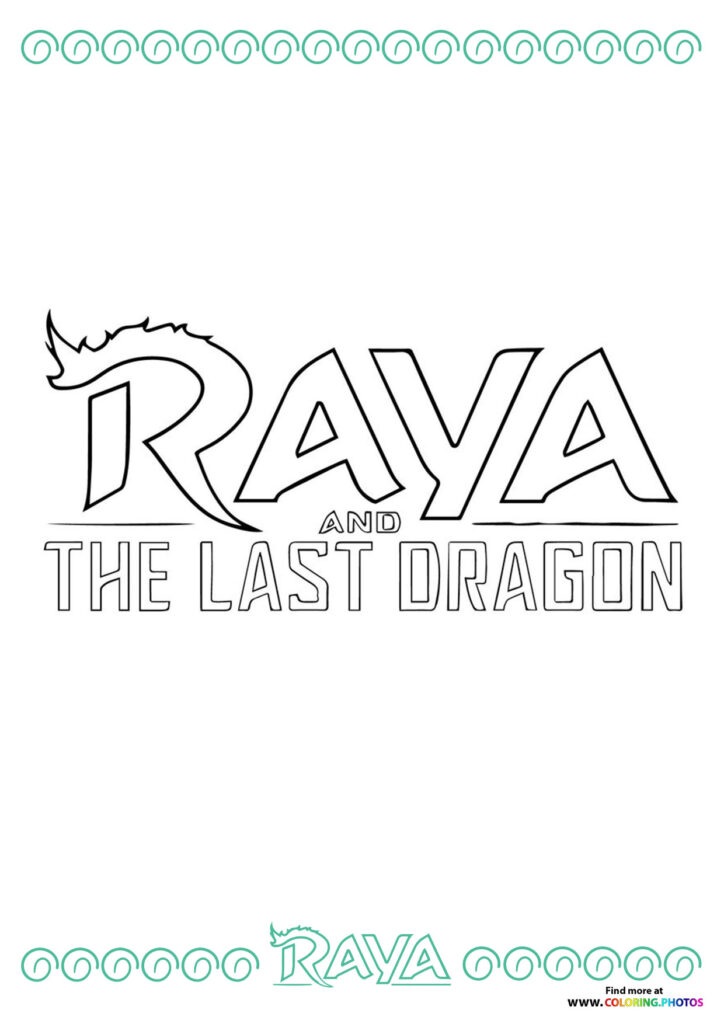 Raya the Last Dragon logo coloring page