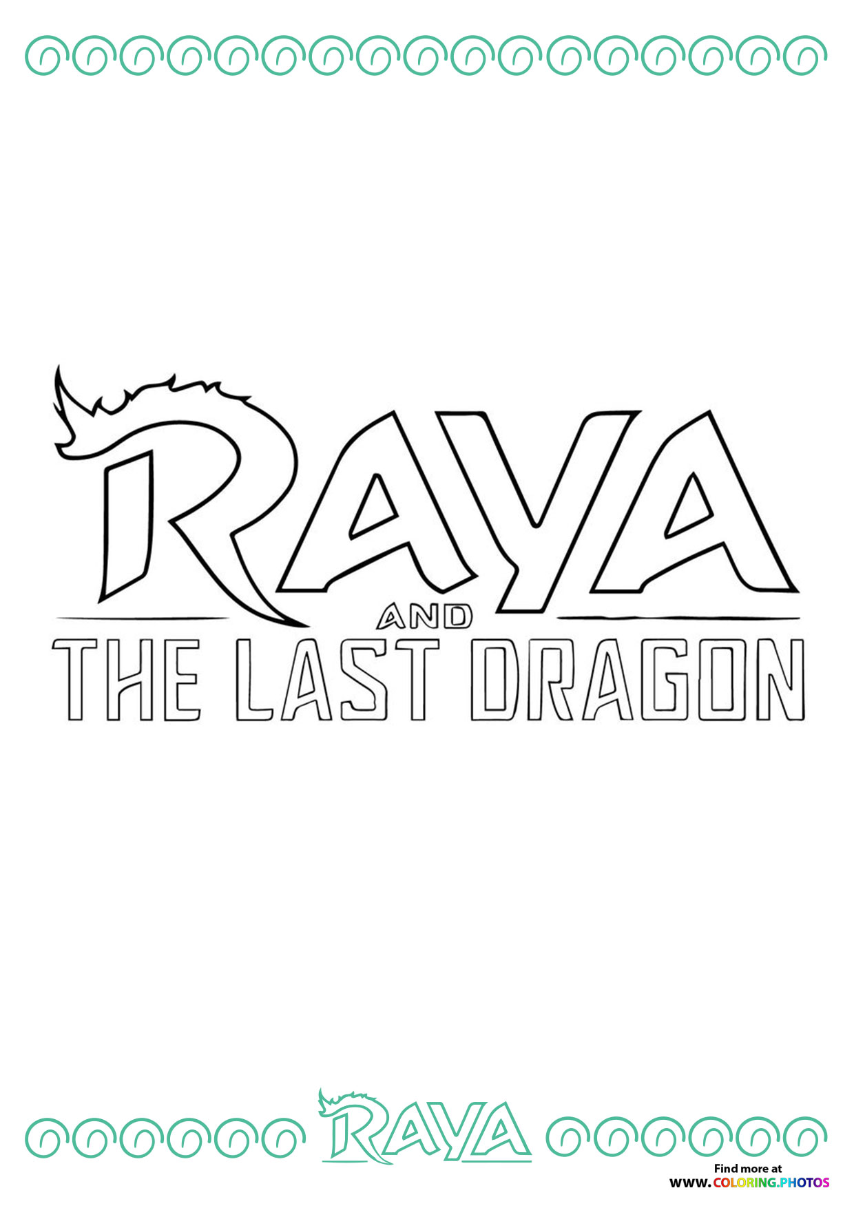 Raya the Last Dragon logo coloring page