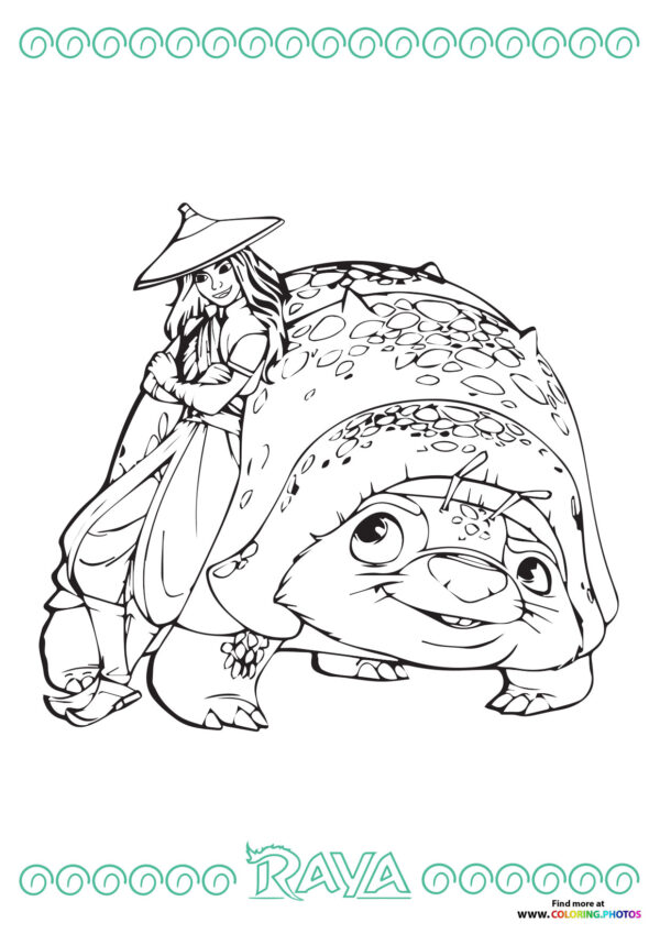 Raya and TUk Tuk coloring page