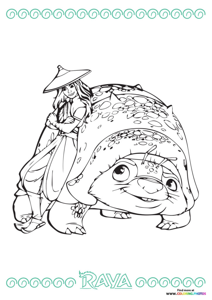 Raya and TUk Tuk coloring page