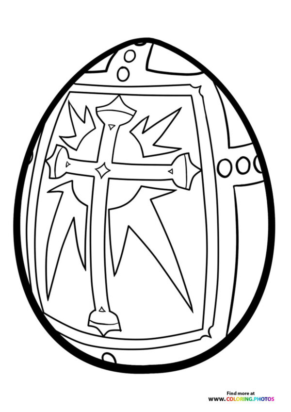 Easter Egg with Religious Cross