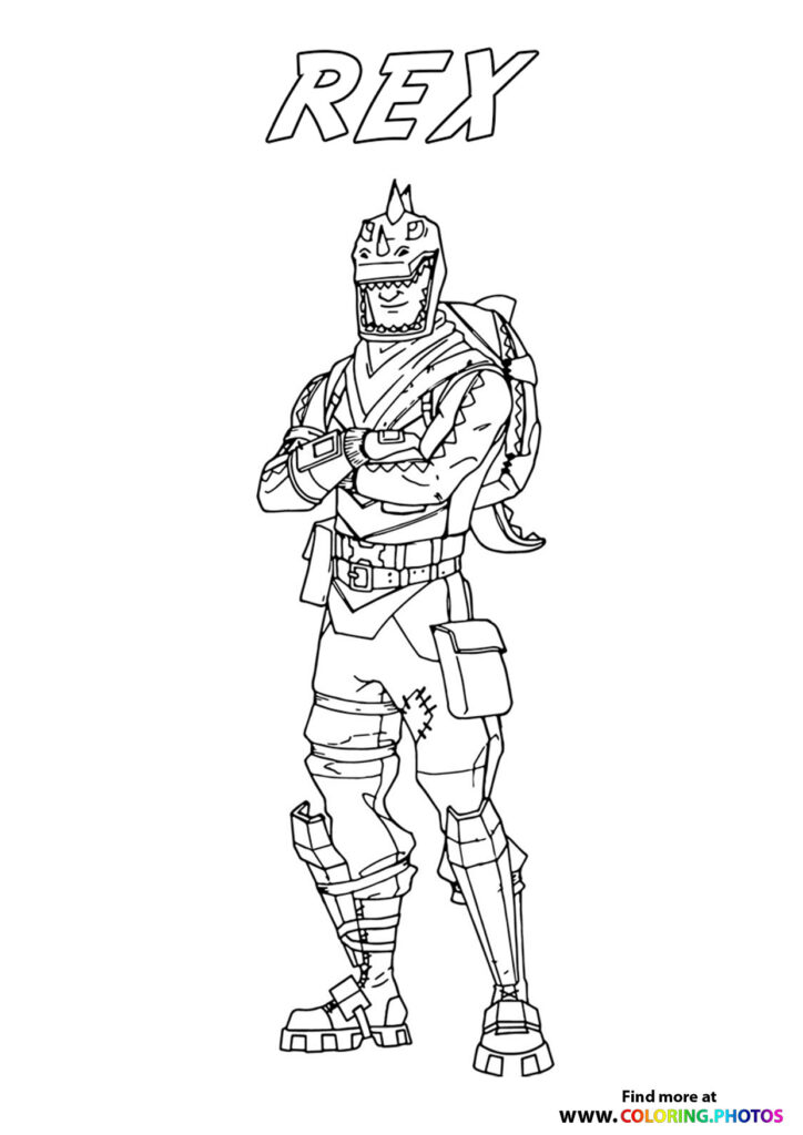 Rex - Fortnite coloring page