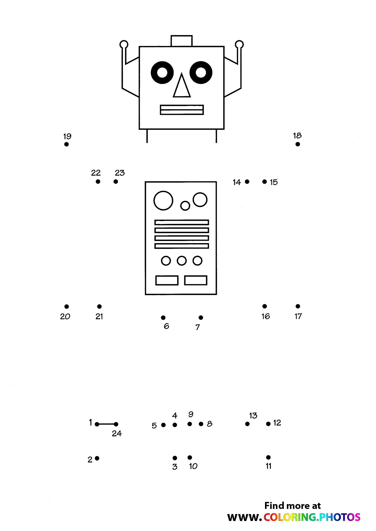 Robot dot the dots worksheet