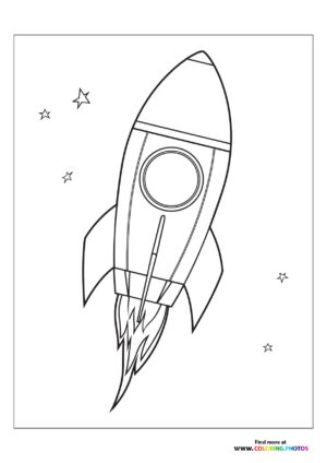 Rocket ship flying