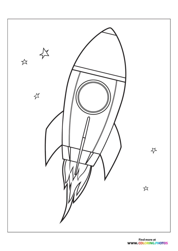 Rocket ship flying