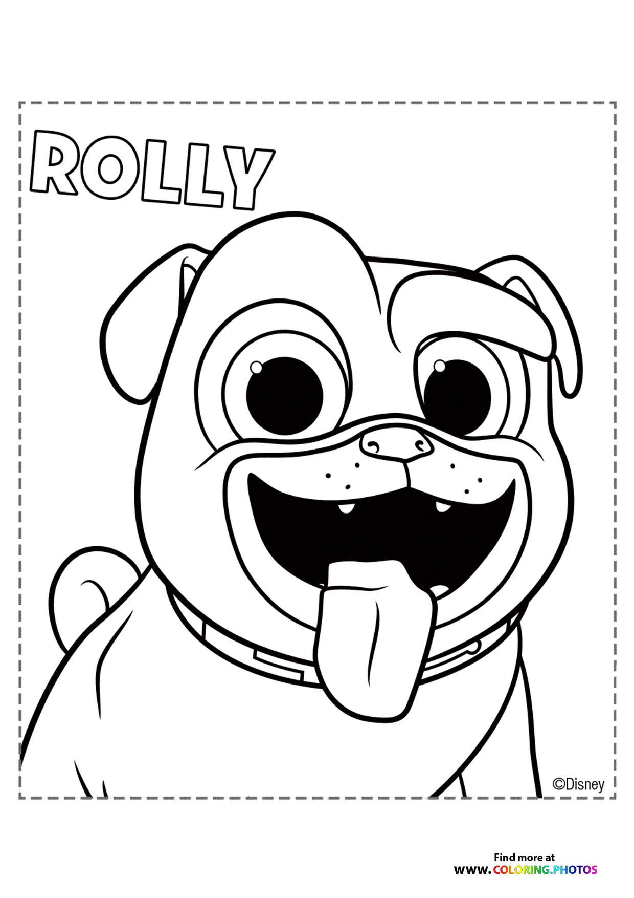 Rolly from Puppy Dog Pals coloring page