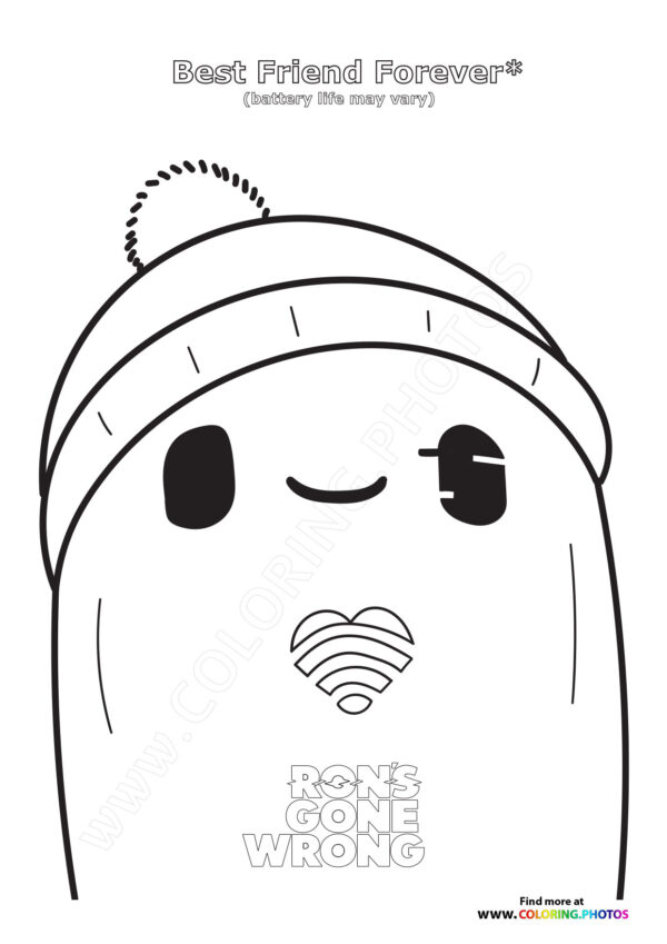 Ron with digital hart coloring page