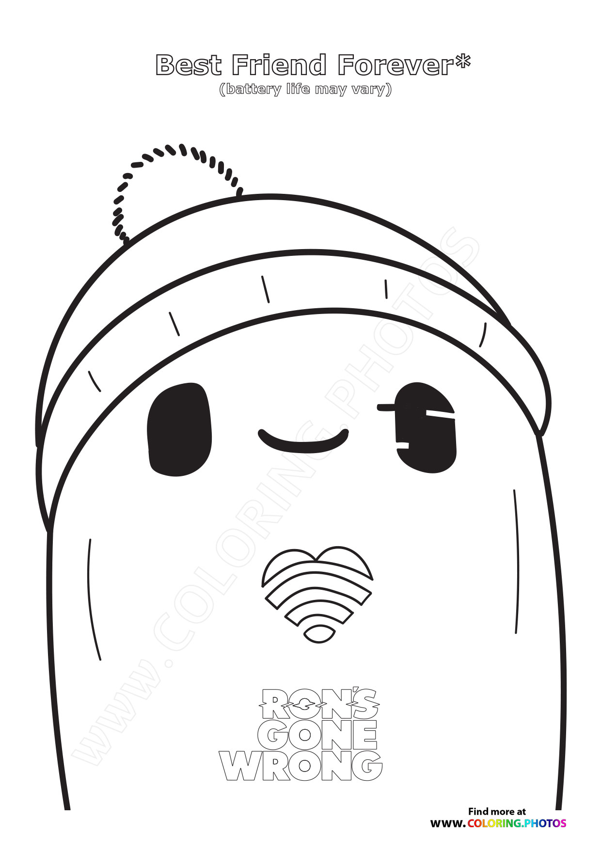 Ron with digital hart coloring page