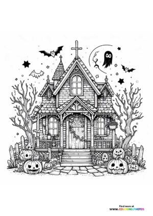 Haunted Mansion with Pumpkins