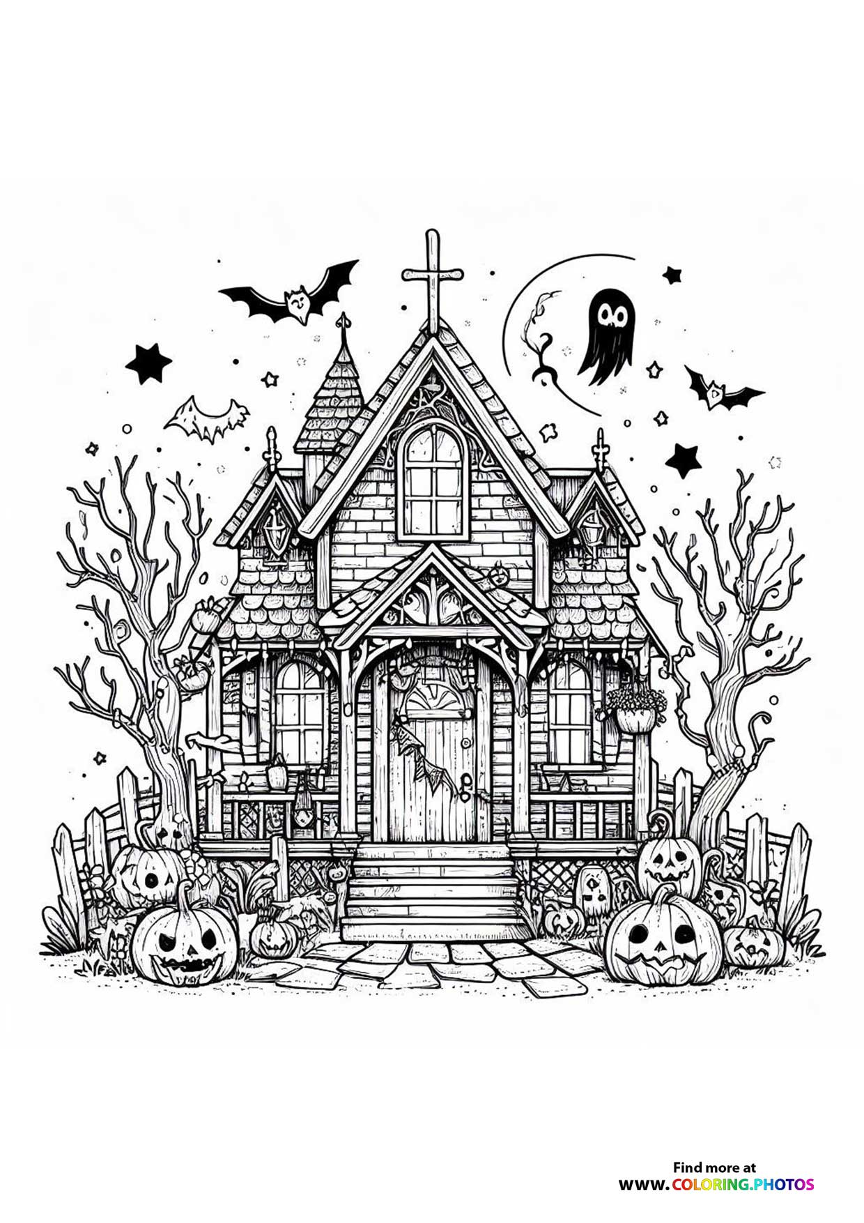 Haunted Mansion with Pumpkins