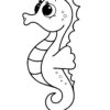 Cute little seahorse coloring page