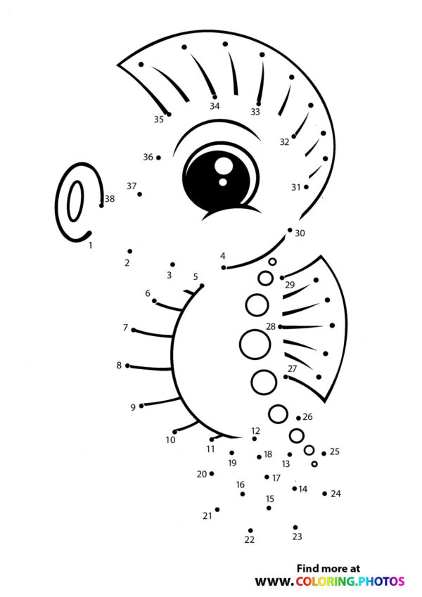 Seahorse swinging dot the dots worksheet