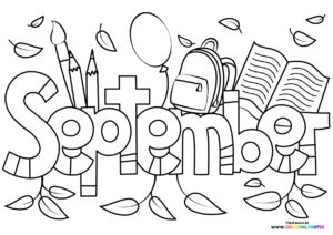 September autumn text sign
