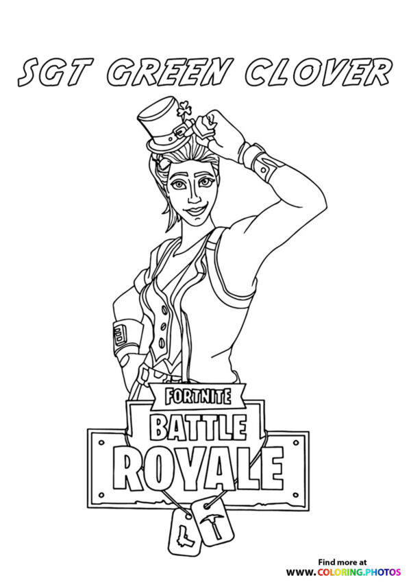Sgt Green Clover - Fortnite coloring page