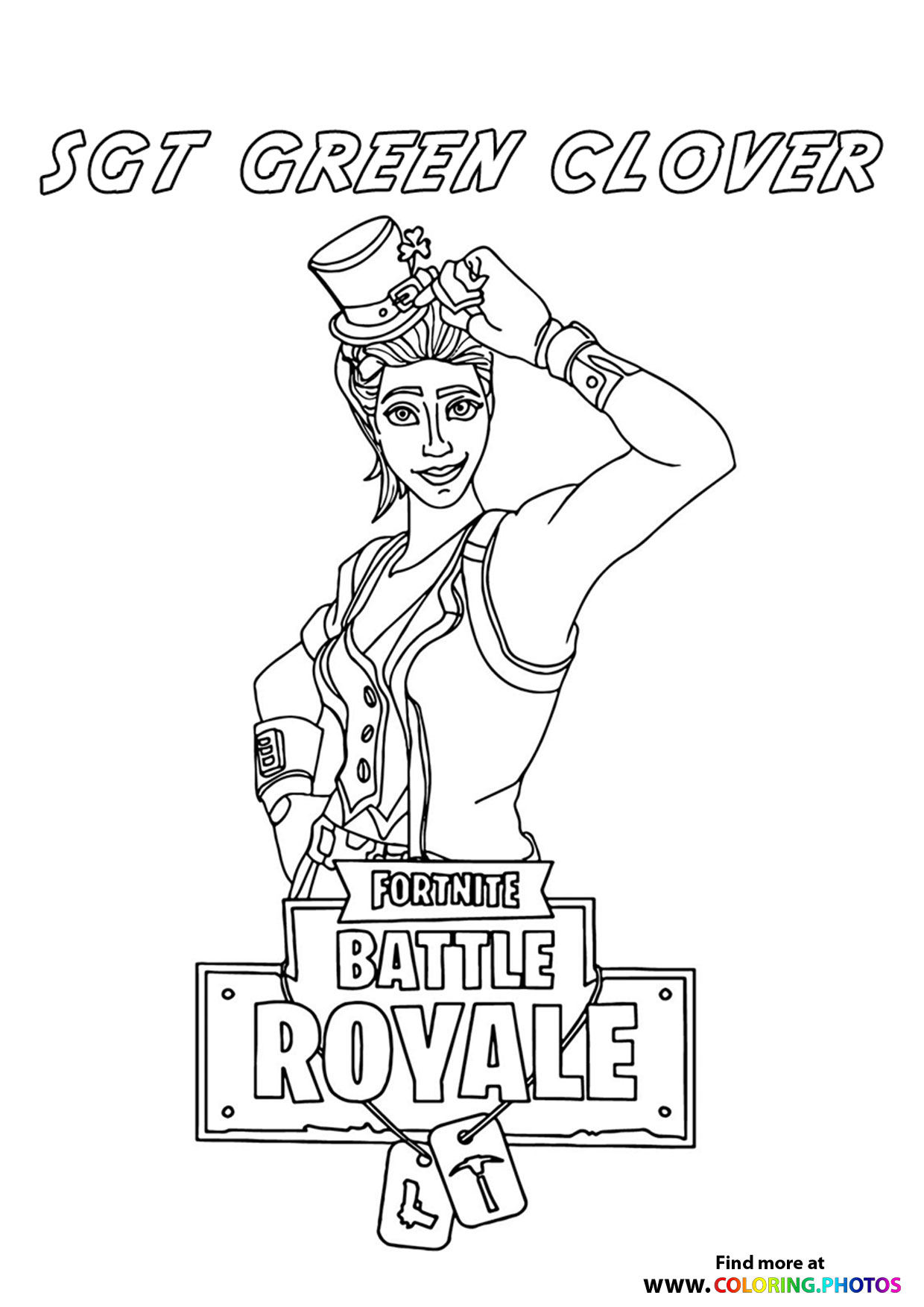 Sgt Green Clover - Fortnite coloring page
