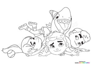 Sharkdog with Max and friends