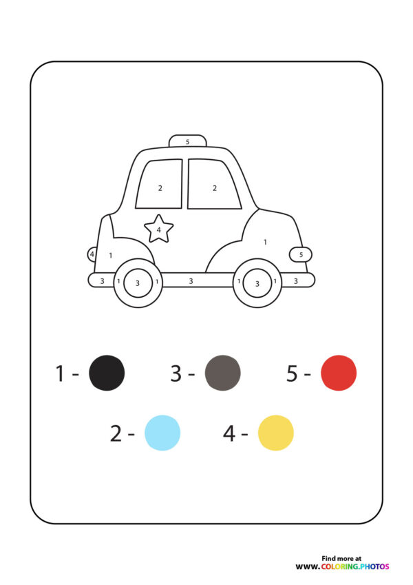 Sheerifs car color by numbers