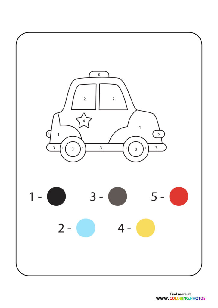 Sheerifs car color by numbers