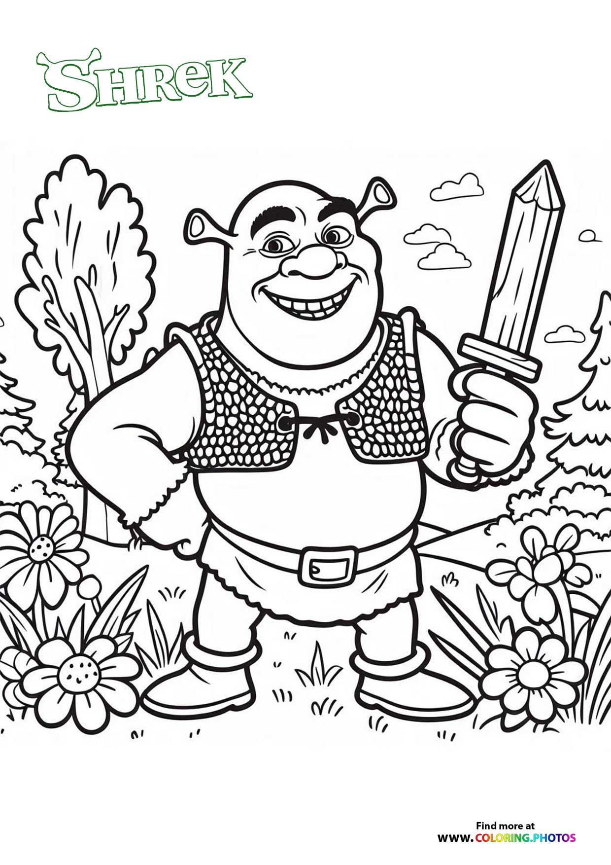 Shrek Holding His Sword