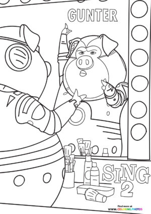 Gunter the Pig at the Mirror