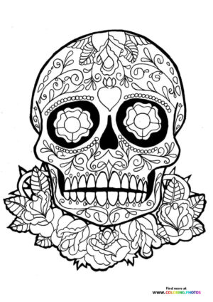 Skull and flowers