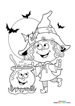 Happy Witch with Cauldron