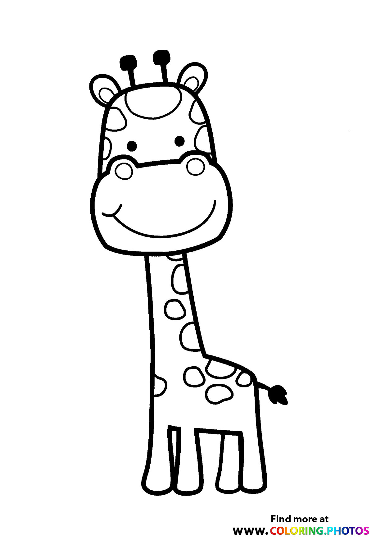 Cute little girafe coloring page