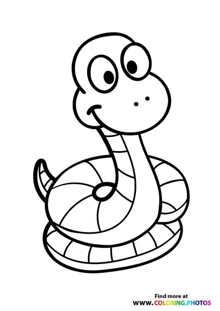 Snake with large eyes coloring page
