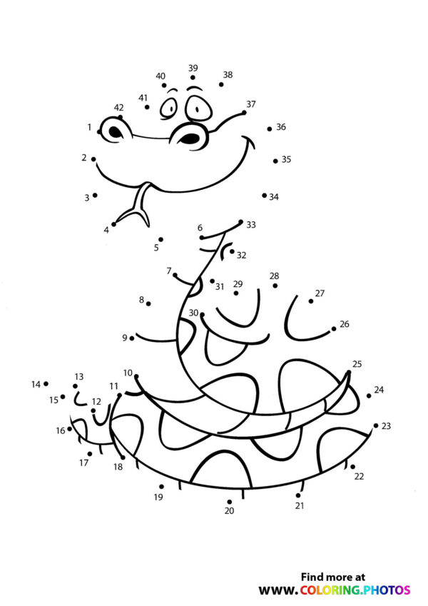 Snake swinging dot the dots worksheet