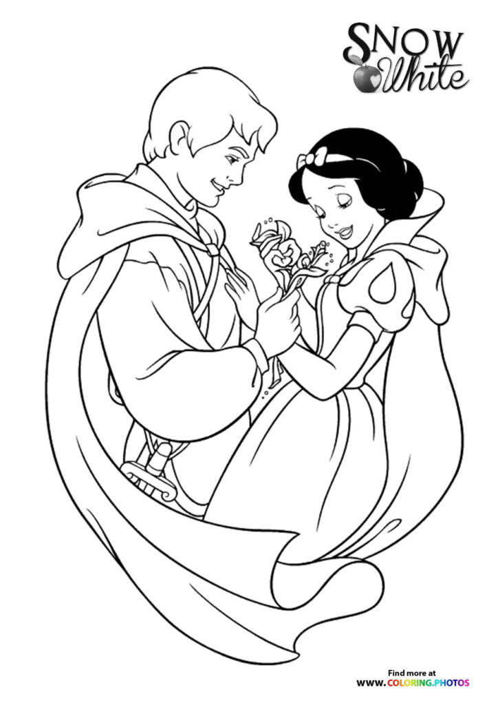 Snow White with the Prince coloring page