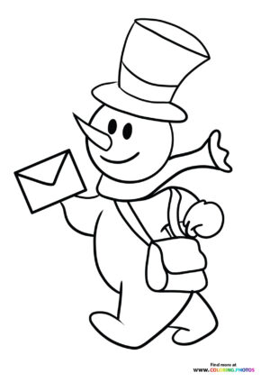 Snowman bringing mail