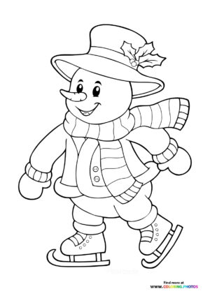Snowman ice skating