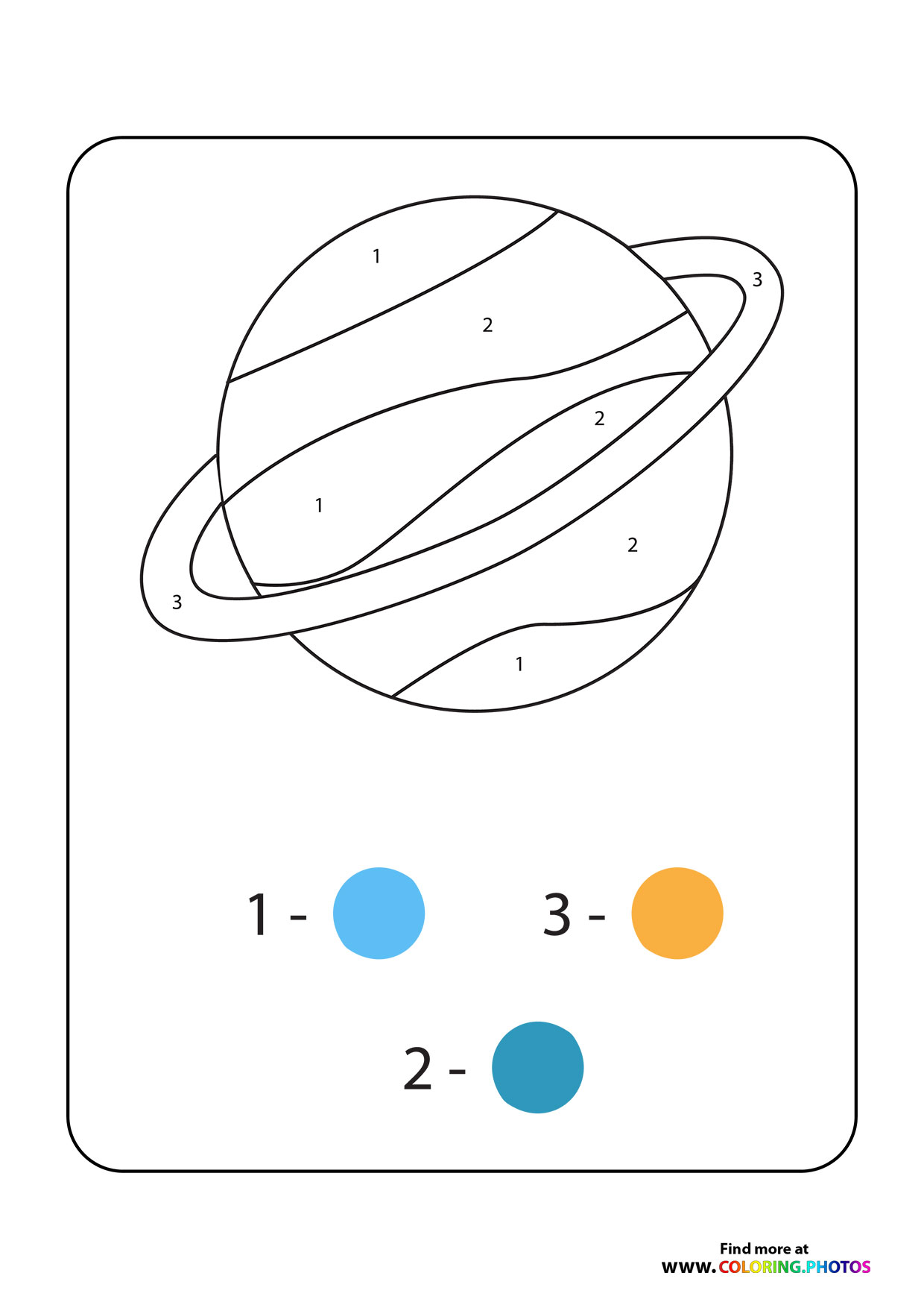 Solar planet color by numbers