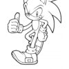 Sonic giving thumbs up coloring page