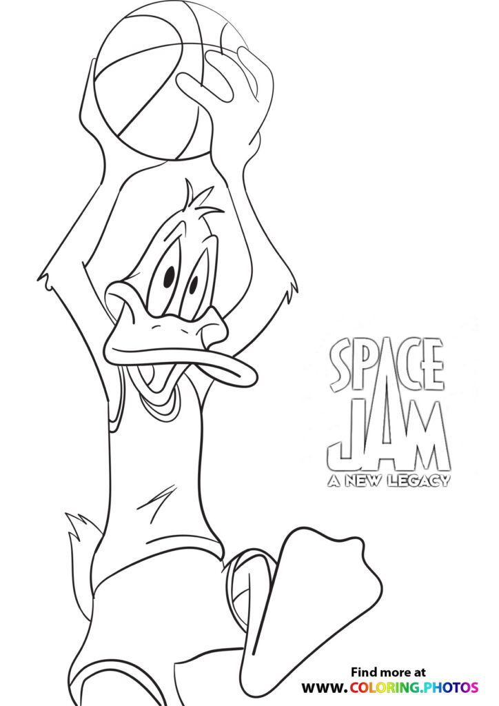 Daffy Duck playing basketball