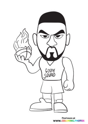 LeBron James with Flaming Basketball
