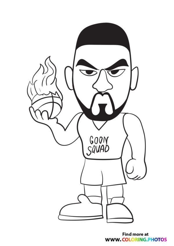 LeBron James with Flaming Basketball