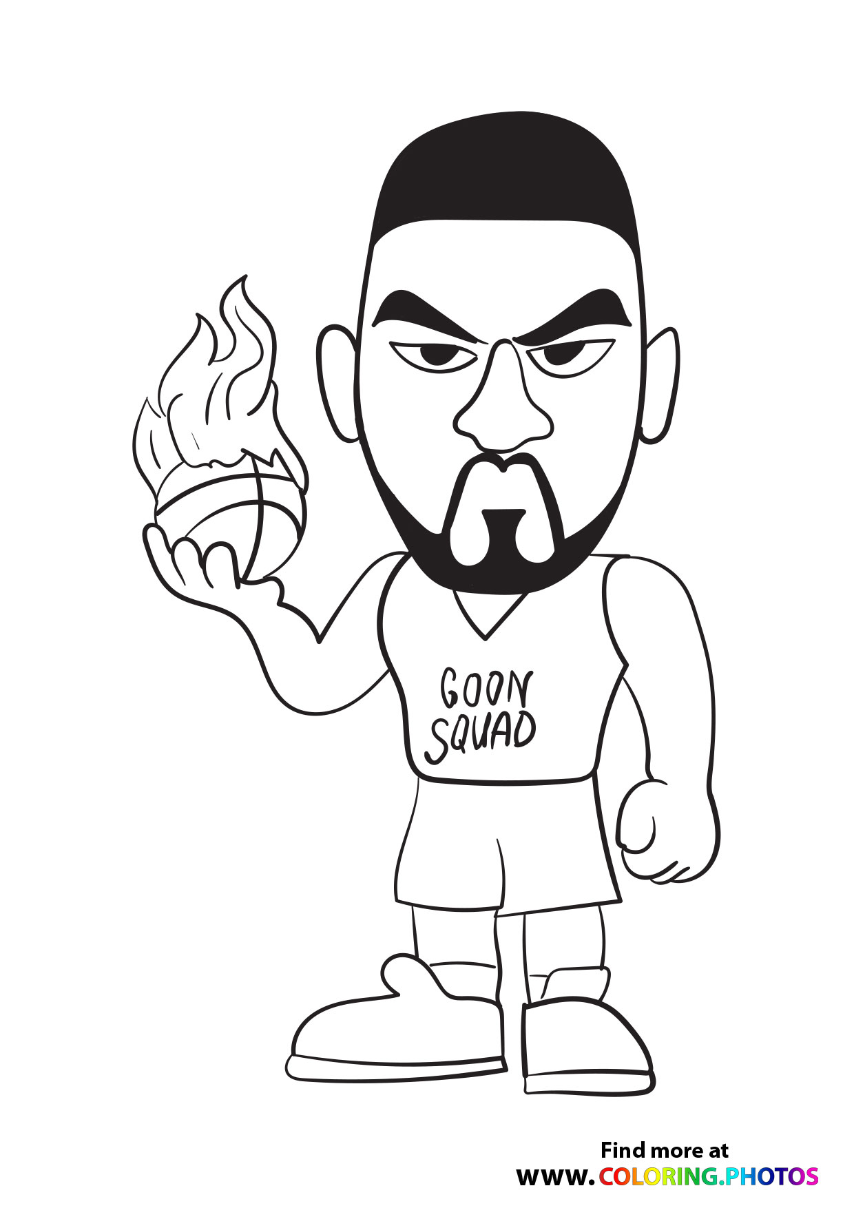 LeBron James with Flaming Basketball