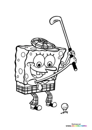 Sponge Bob golfing