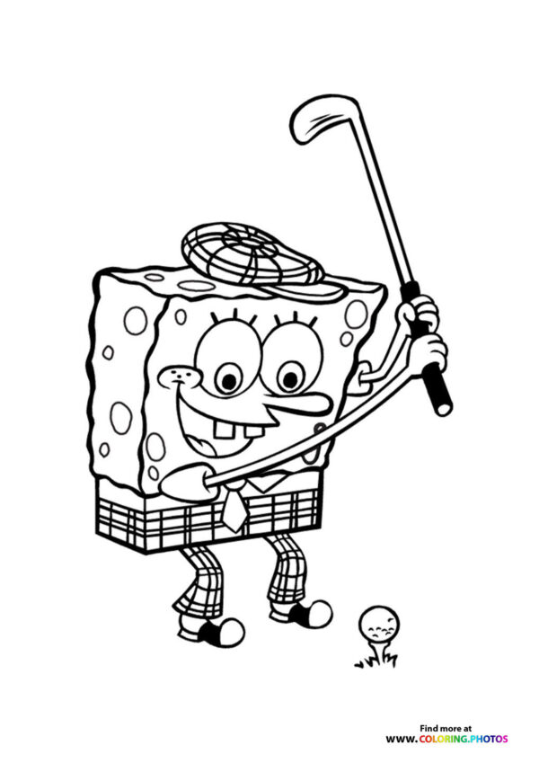 Sponge Bob golfing