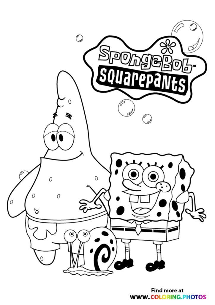 SpongeBob, Patrick and Gary coloring page