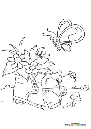 Spring animals and flowers
